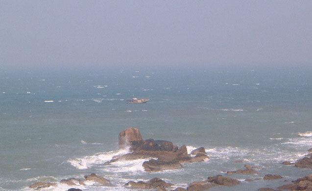 View of Sail Rock lashed by waves