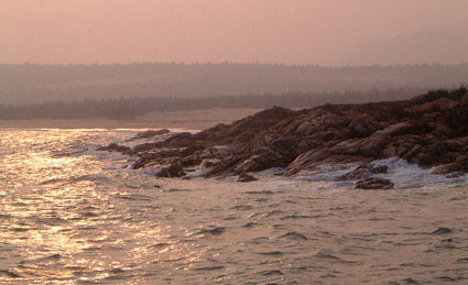 Waves washing over the rocks