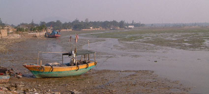 A stranded boat